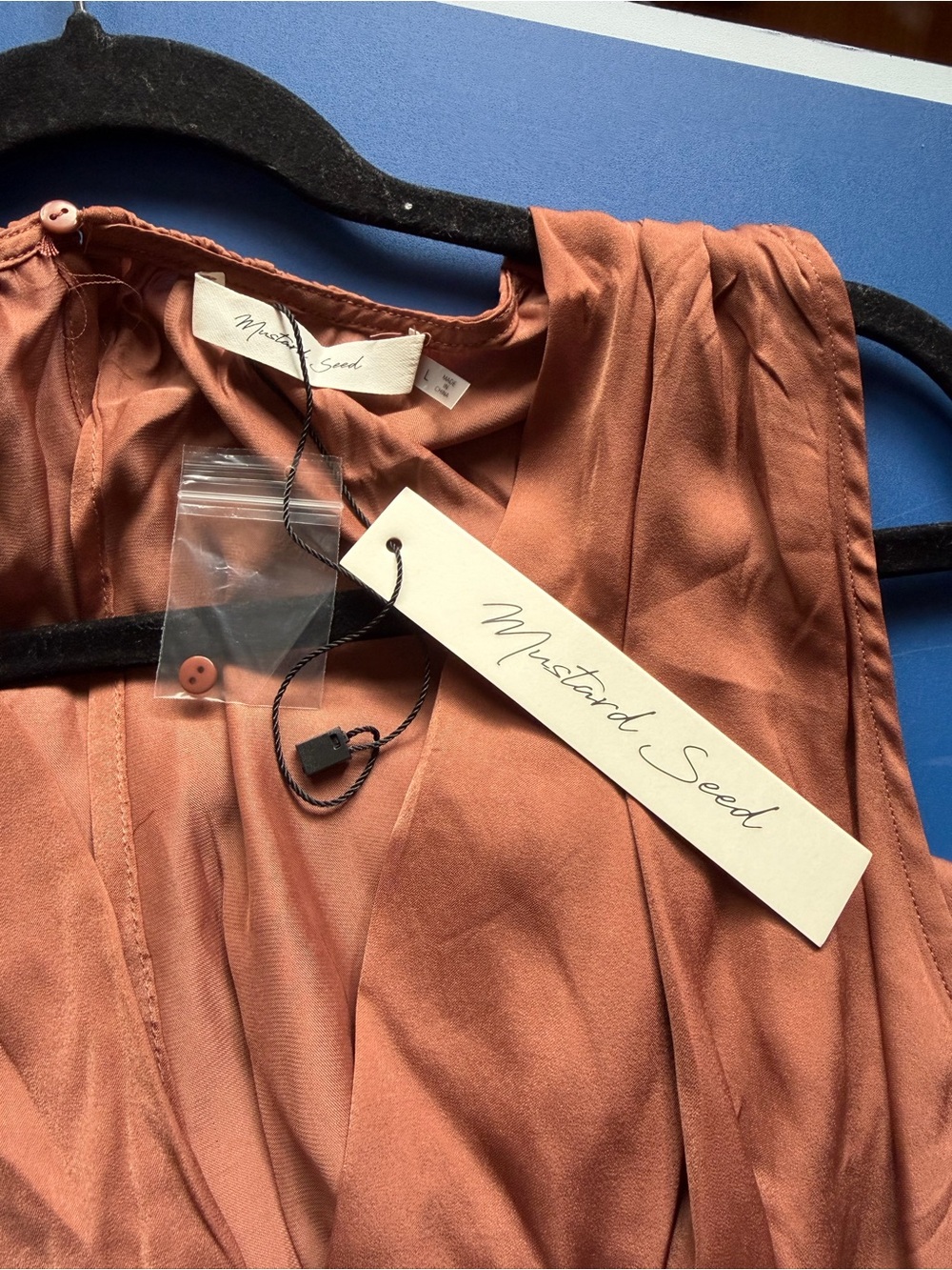 Mustard Seed Rust-Brown Wide Leg V-Neck Jumpsuit - Picture 10 of 12